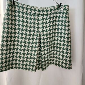 Green checkered wool  skirt with lining